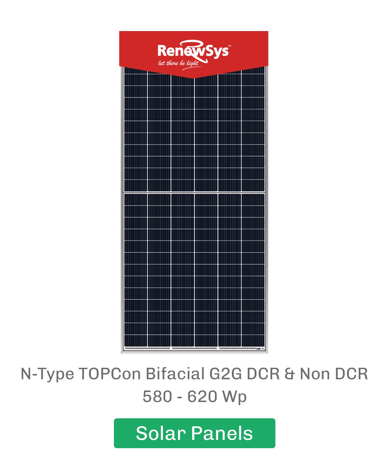 RenewSys N-Type TOPCon bifacial panel