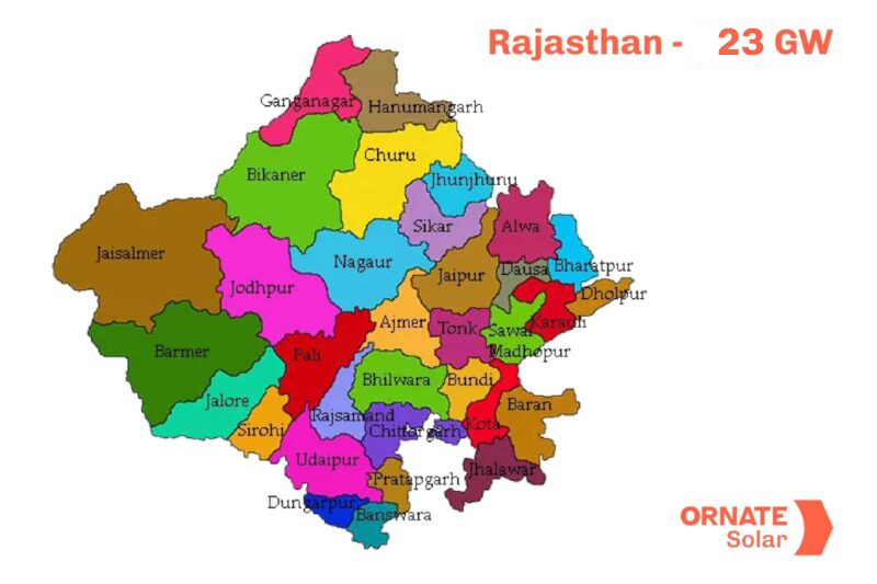 Rajasthan's Solar Capacity- 13.58 GW