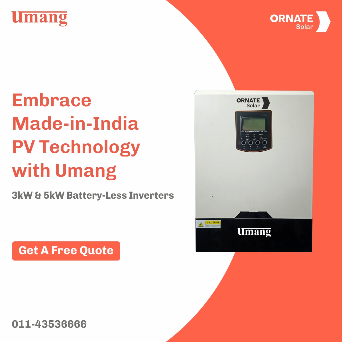 3kW & 5kW battery less solar inverter | Umang