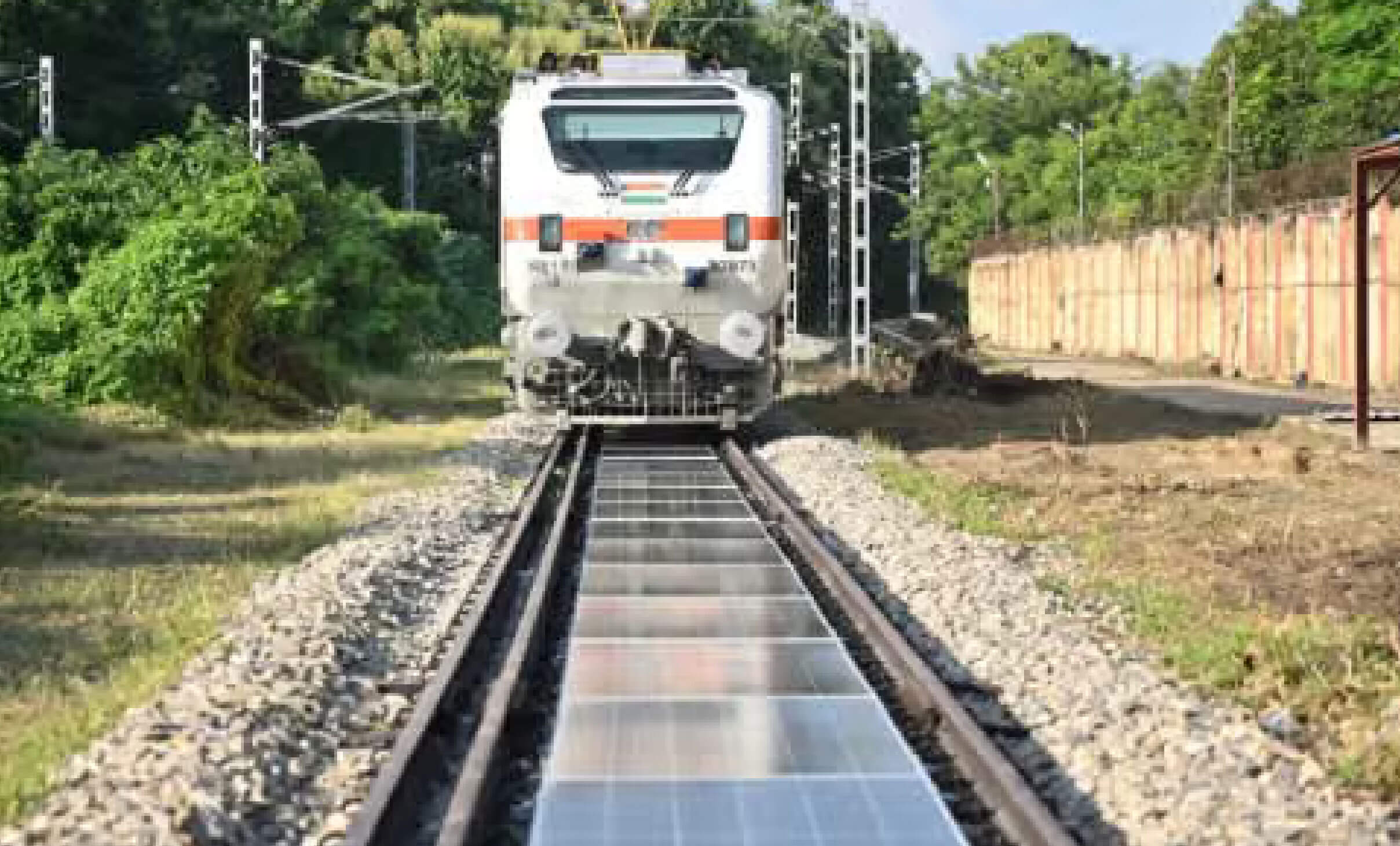 2. Close-up of bifacial monocrystalline solar panels mounted on concrete sleepers