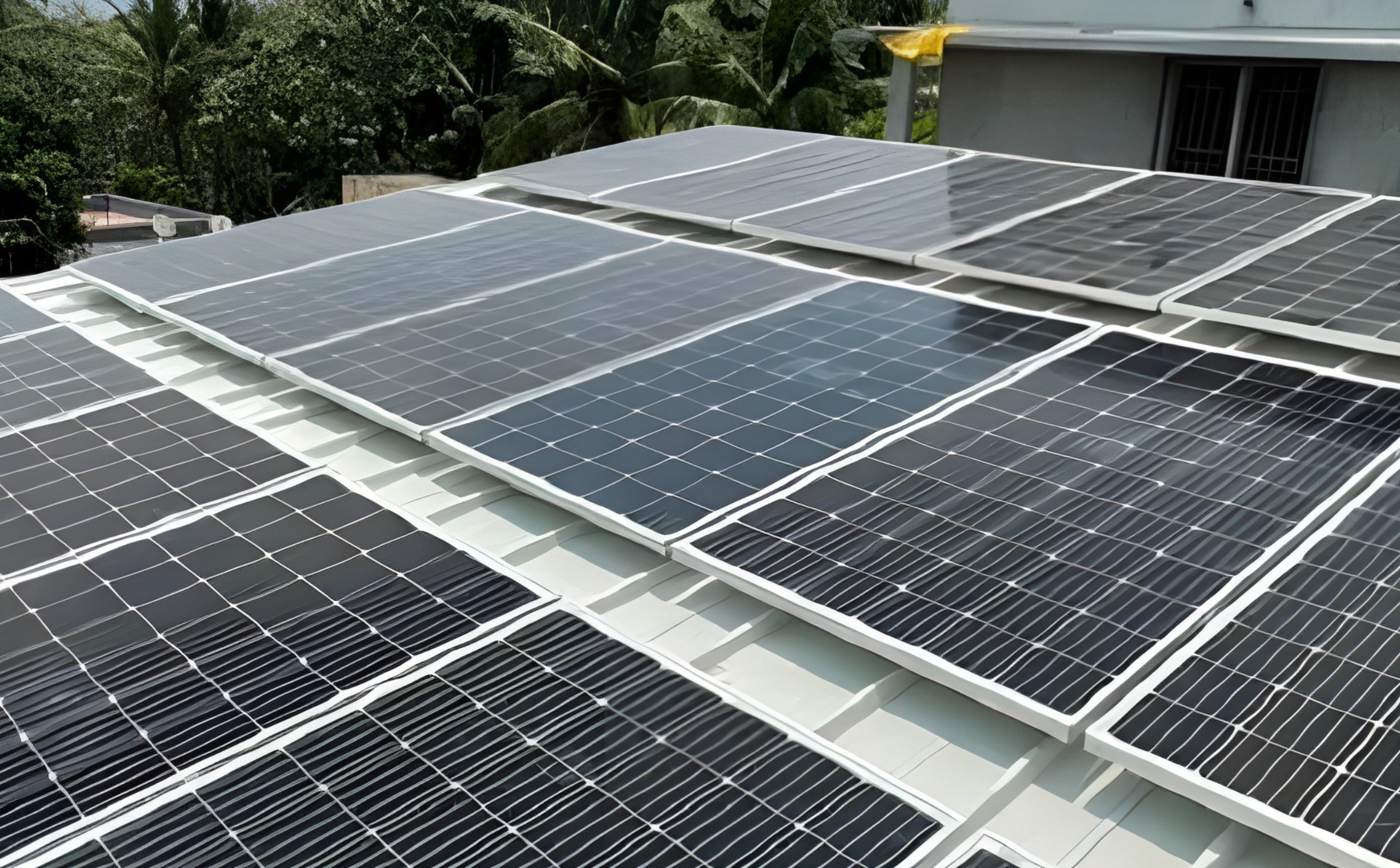 Rooftop solar panels on homes in Andhra Pradesh