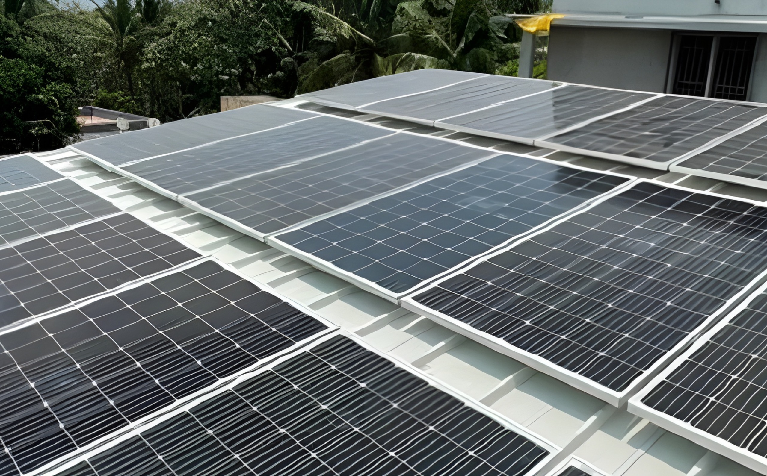 Rooftop solar panels on homes in Andhra Pradesh